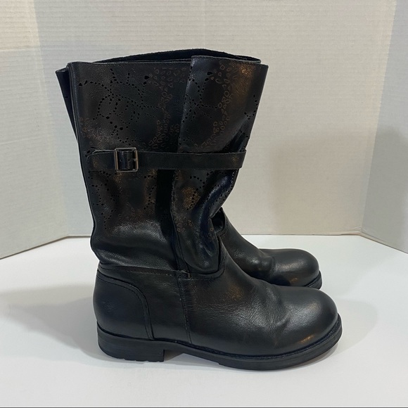 Bacio 61 Prolisso Leather Boots Black Size 9 - Picture 4 of 14